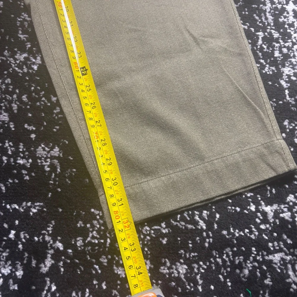 Vintage Structure Mens Olive Green Cargo Pants Wide Leg Cotton Twill 36x30